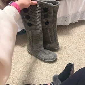 UGG Gray Knit Boots